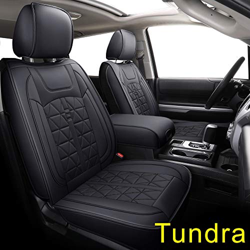 Tundra Seat Covers fit for 2006-2021 Crew Cab Crewmax Double Cab with Waterproof Faux Leather (Black)