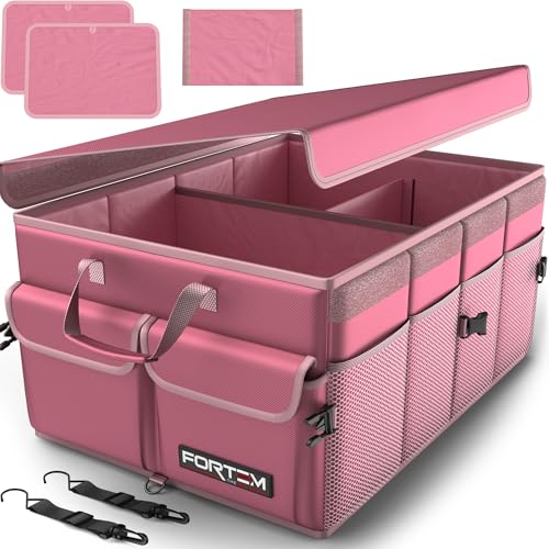 FORTEM Trunk Organizer For SUV Car Trunk Organizer, Foldable Storage, Car Accessories for Women Men, Collapsible Bag, Perfect Christmas Gifts, 600D Oxford, Non Slip Bottom, Straps, Soft Cover (50L)