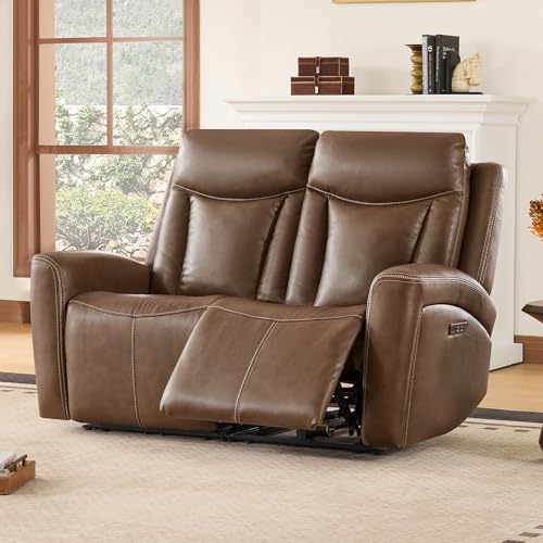 Image of CHITA Zero Gravity Leather Power Reclining Sofa, Loveseat, Cafe