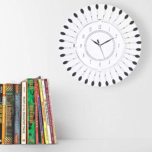 Image of Wooden Peacock Theme Wall Clock Round Quartz Analog Decorative Antique Clock for Home Decoration