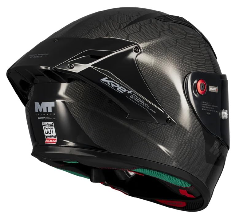 CASCO MT HELMETS CARBON KRE+ S PURE A1 bianco/nero lucido