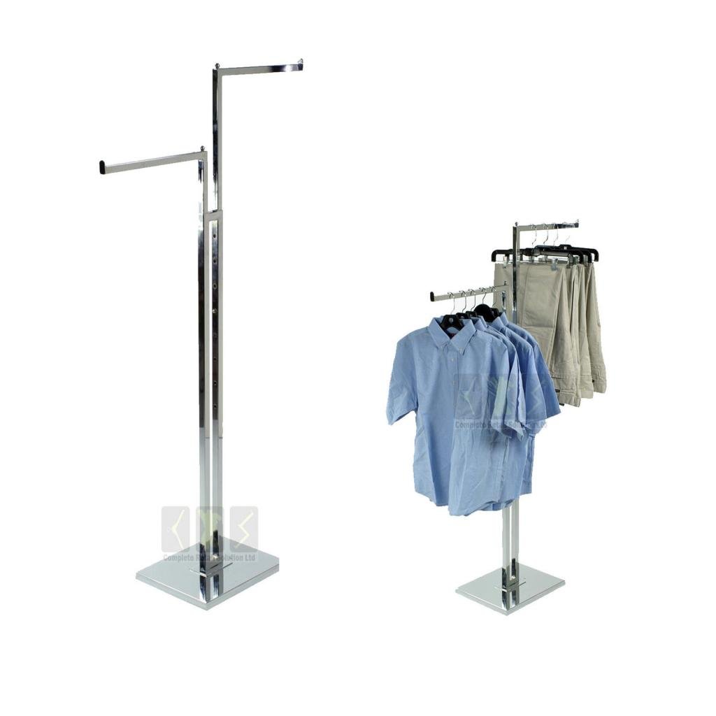HEAVY DUTY 2 WAY STRAIGHT ARM HEAVY DUTY CLOTHES GARMENT RAIL