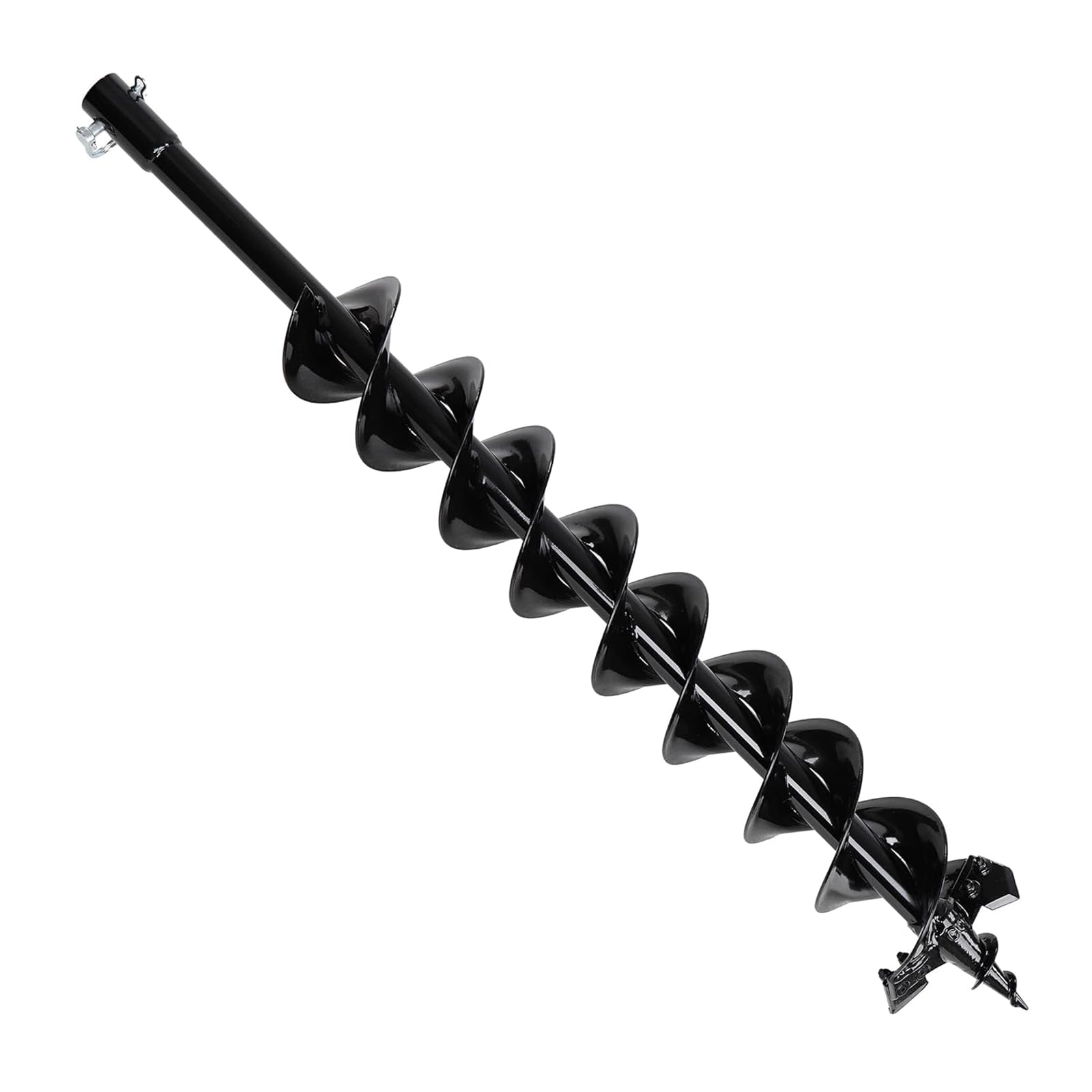 Wiertło do gleby ze sworzniem zabezpieczającym i adapterem, średnica 120 mm, długość 800 mm, dla wierteł do słupów, studni, prac wykopowych, stalowych, świder do gleby
