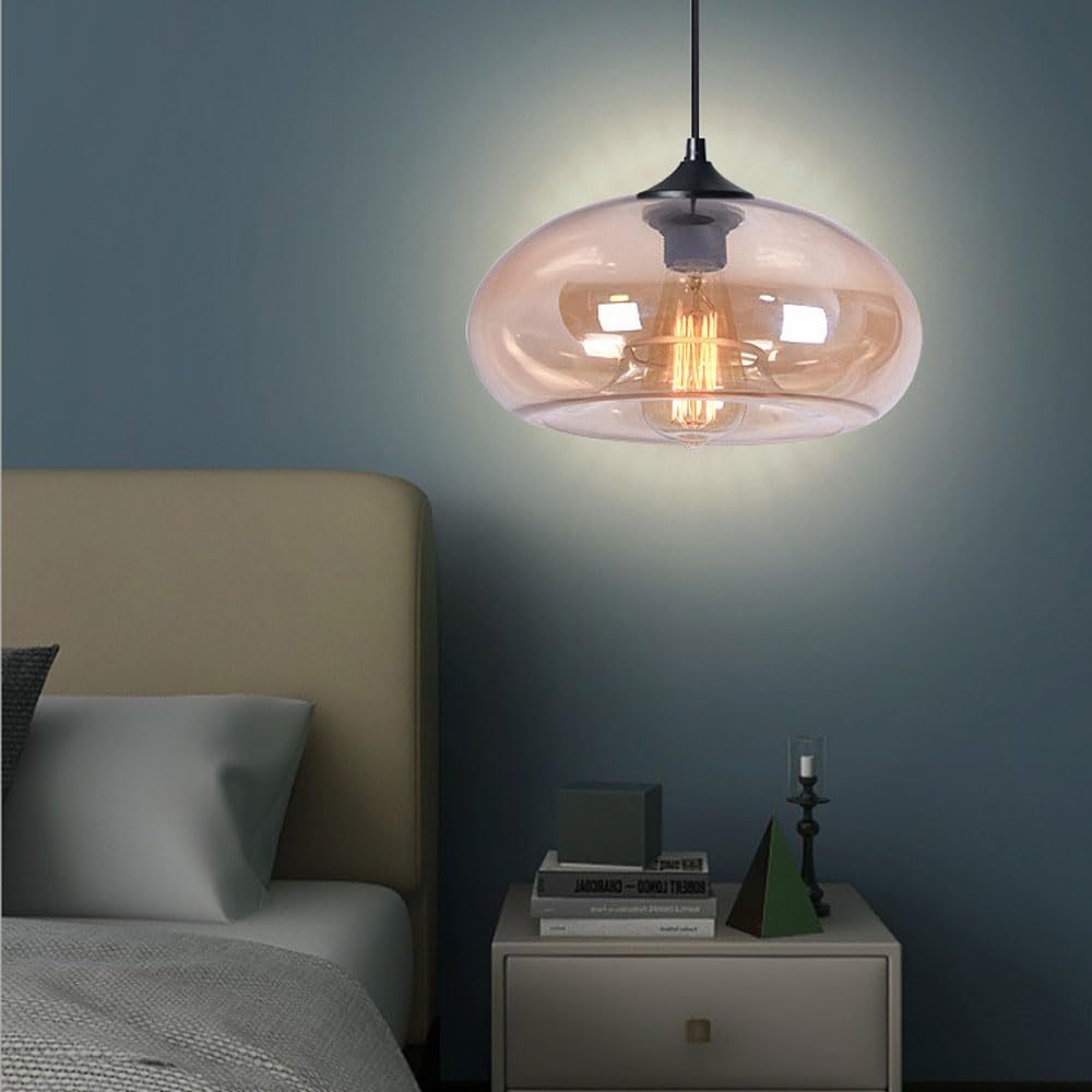 Podstawowa lampa wisząca sufitowa, żyrandol ze szkła w stylu industrialnym, lampa wisząca z pojedynczą głowicą do montażu podtynkowego, oprawy oświetleniowe do dekoracji korytarza na balkonie