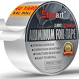 ETERART Aluminum Foil Duct Tape Heavy Duty,High Temperature Sealing and Patching,for HVAC,Air Ducts,Metal Repair, Foamboard,Insulation,Dryer Vent and More,2 Inch x 40 Yards,Silver
