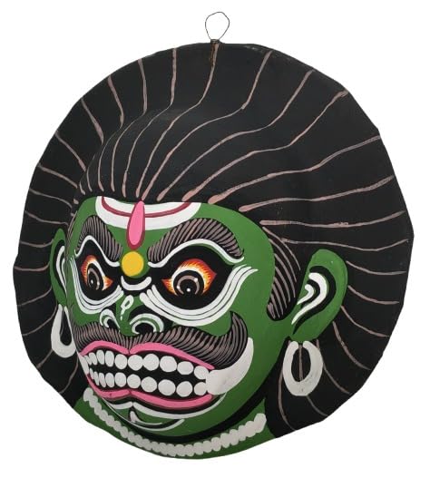 Mukherjee Handicrafts Handcrafted Puruliya Chhau Dance Mask – Colourful Paper Wall Hanging Decor 1