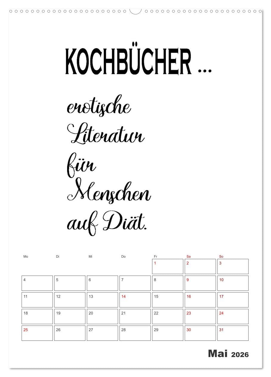 Sprüche für die Küche. Mit Jahresplaner (Wandkalender 2026 DIN A2 hoch), CALVENDO Monatskalender