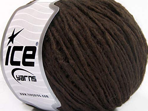Coffee Brown Wool Cord - Wool, Acrylic Blend Yarn, 50 Gram 109 Yards