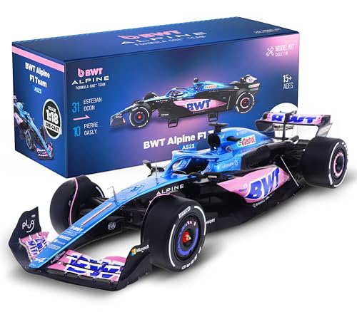 Image of LUPPA Formula 1 ALP A523 Model kit - 1:18 Scale Racing F1 ALP A523 Model Inspired by Pierre Gasly & Esteban Ocon l Building kit, Collectible diecast, 140 Pieces