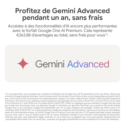 Google Pixel 9 Pro Fold – Smartphone Android débloqué avec Gemini – Triple Appareil Photo arrière avancé – Écran Pliable – Vidéo en Mode Mains Libres – Noir Volcanique, 256GB