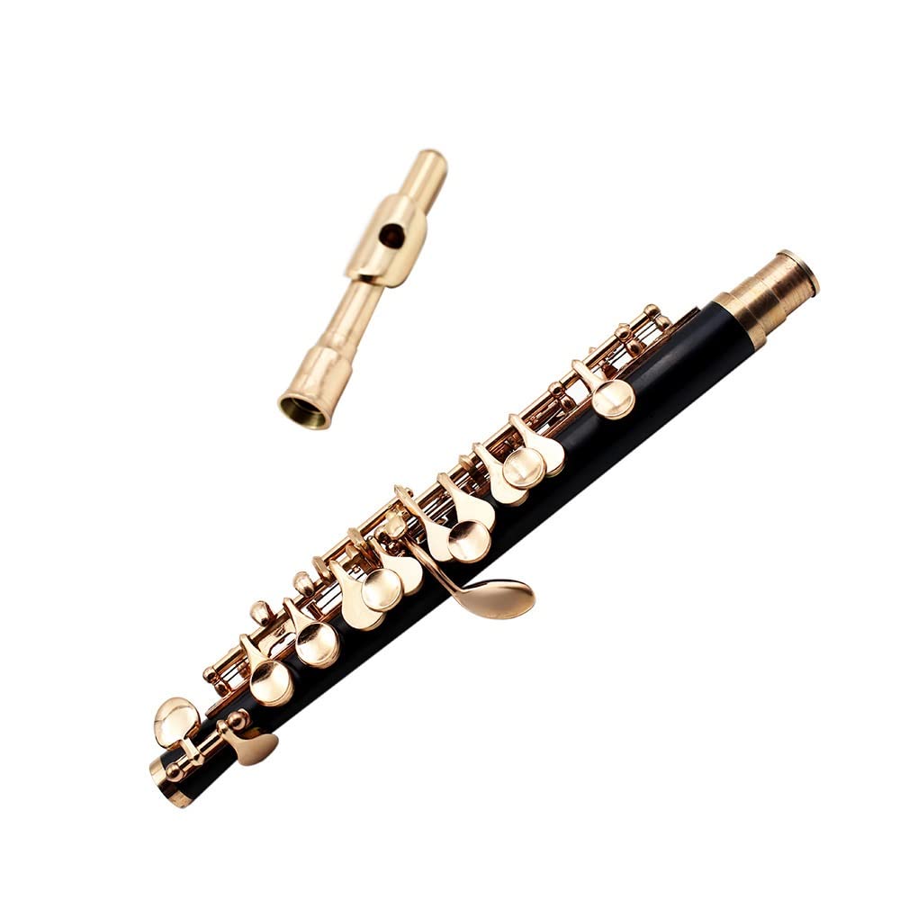 Piccolo con Llave C De Resina De Oro Negro, Garantía De Sonido, Instrumento Musical Piccolo, con Estuche, Varilla De Afinación Y Tela, For Principiantes