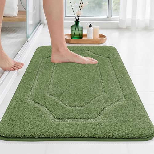 BEQHAUSE Bathroom-Rugs-Non-Slip-Bath Mats for Bathrooms Soft and Absorbent Polyester Microfiber Bathmat Machine Washable Quick Dry Shaggy Shower Mat f
