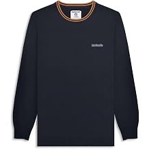 Lambretta Mens Knitted Tipped Jumper - Navy/Tobacco - L