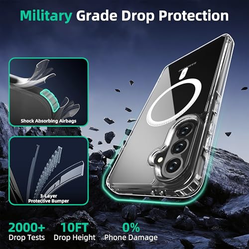 Image of ONES Magnetic for Samsung Galaxy A56 5G / A36 5G Slim Case, Compatible with Magsafe, Military-Grade Drop Guard, Anti-Yellowing, Shockproof Cover for A56 5G / A36 5G, Scratch-Resistant, Transparent