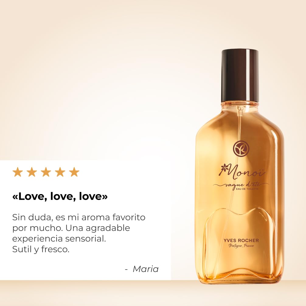 Yves Rocher Eau de Toilette VAGUE D'ÉTÉ Fragancia Exótica de Verano Aroma Fresco Perfumes de Mujer 100 ml