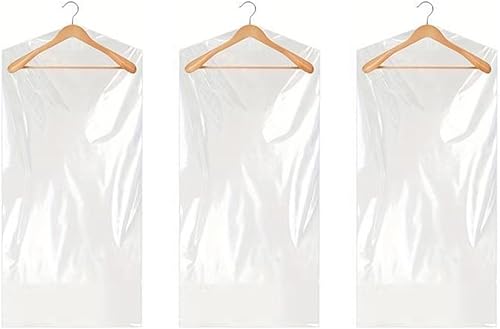 Bolsas de limpieza en seco, 10 bolsas de limpieza en seco para ropa, hechas de material plástico transparente, adecuadas para colgar ropa y fundas