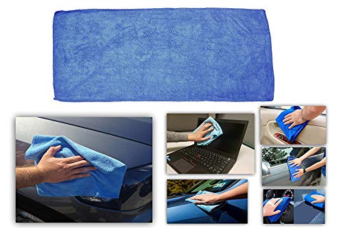Image of NIKAVI- 2 PC Lint Free Microfiber Cleaning Cloths Car Kitchen Cleaning Cloth Dish Cloth 70 * 30 cm (Dark Blue) 2PC