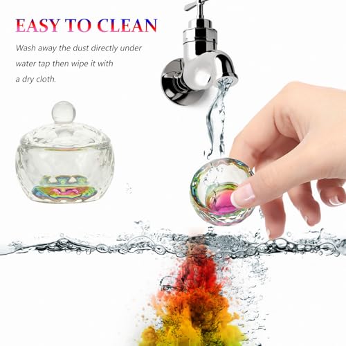 2 copas de cristal para esmalte de uñas con tapa miniatura 3
