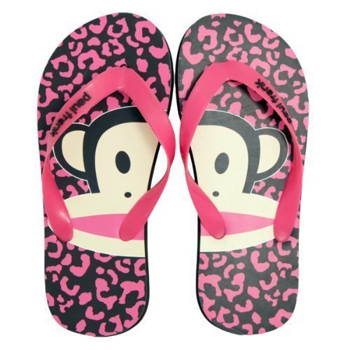 Paul Frank Flip Flops - Monkey Face Pink Leopard Print SIZE S/M