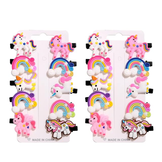 Diversa Mini Emoji/Cartoons Hair Clips Set for Kid Girls Girls Rainbow Hairpin, Toddlers Cute Smiley Design Hair Accessory (Unicorn Clips - 20 pcs)… (B0D2WDNK9G) Amazon Price History, Amazon Price Tracker