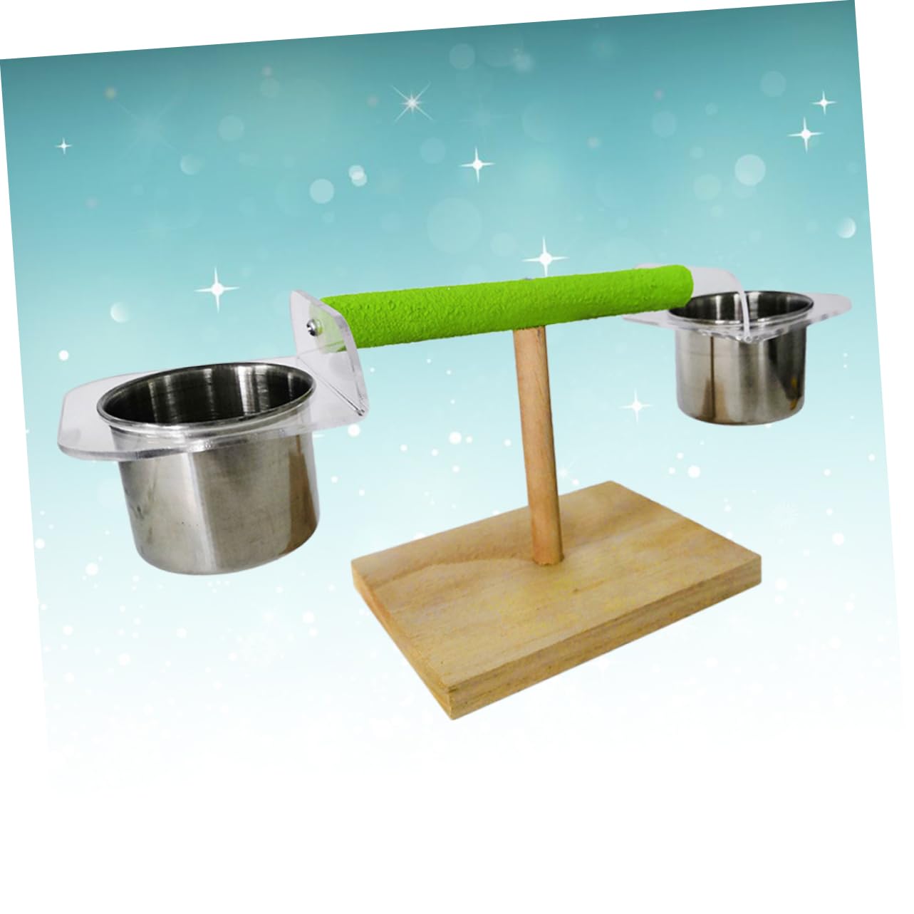 VICASKY Parrot Activity Stand with Food Bowl Rack for Cockatiels Parakeets Birds Encourages Exercise Balance and Coordination Easy to Install Bird