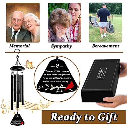 Image of Memorial Wind Chimes,Sympathy Gift for Loss of Mother Father,30inch Sympathy Windchimes for Loss of Loved One,Cardinal Wind Chimes Outdoors Decor