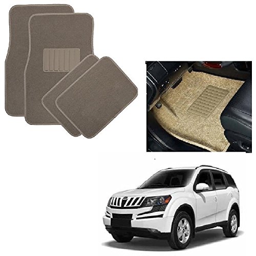 Generic Lightweight Carpet Floor/Foot Mats Set Of 5 Beige For Mahindra