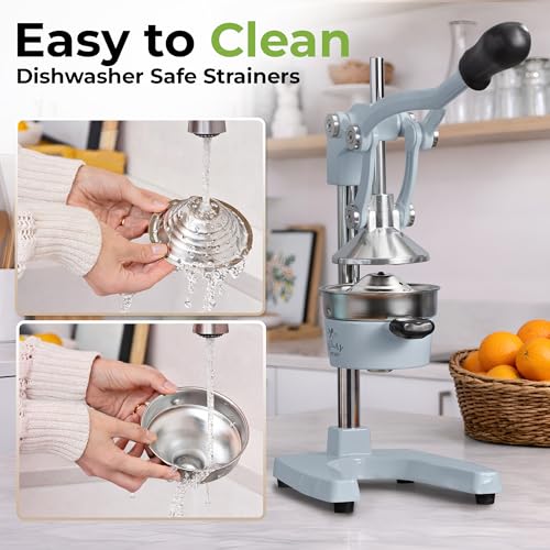 Image of Zulay Kitchen Cast Iron Juicer - Easy-to-Clean Heavy-Duty Manual Juicer, Professional Citrus Juicer - Stainless Steel Lemon Squeezer - Manual Citrus Press & Orange Squeezer - Orange Juicer