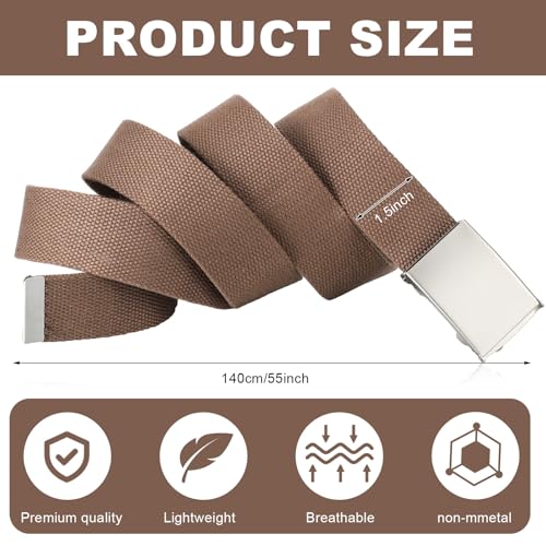 Geyoga 6 Pack Golf Belts for Men Men's Golf Web Belt Nylon Web Belt Size up to 55" Adjustable Solid Nylon Belt2