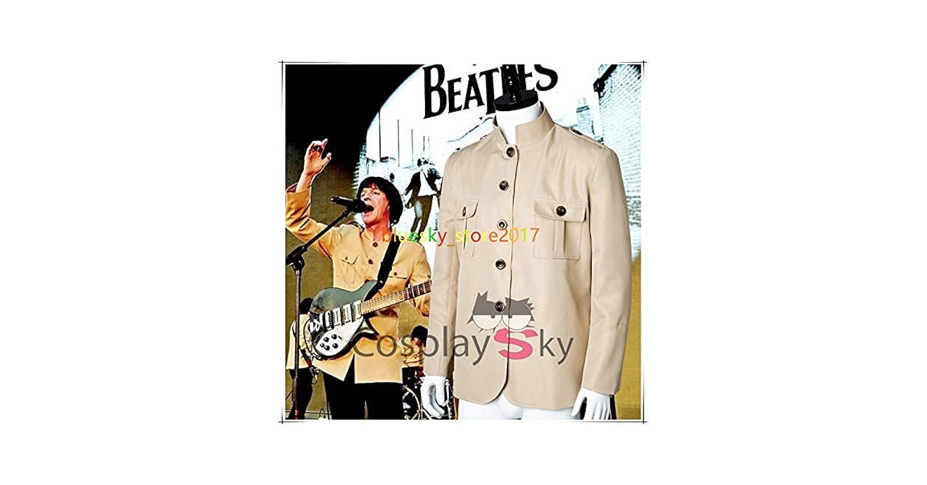 THE BEATLES シェイ・スタジアム・ジャケット ベージュ THE BEATLES シェイ・スタジアム・ジャケット ベージュ - メルカリ