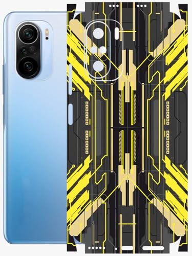 Image of AtOdds - Full Body Back Screen Guard Protector Film - Lamination Wrap Skin Sticker Compatible with XIAOMI Mi 11X PRO | Scratchproof Matte Finish (Cyber Yellow)