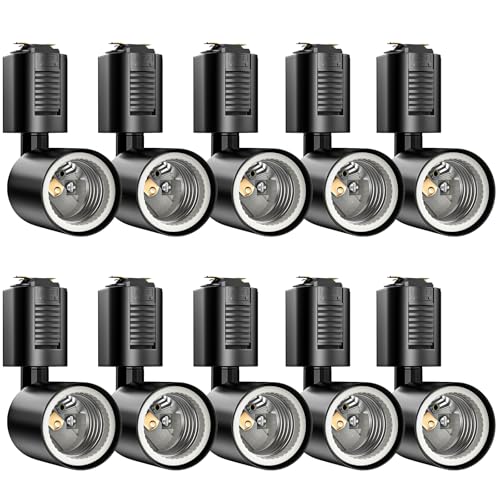 Aiwode ダクトレールライト ダクトレール用スポットライト 配線ダクトレール用器具、E26 黒い 10個