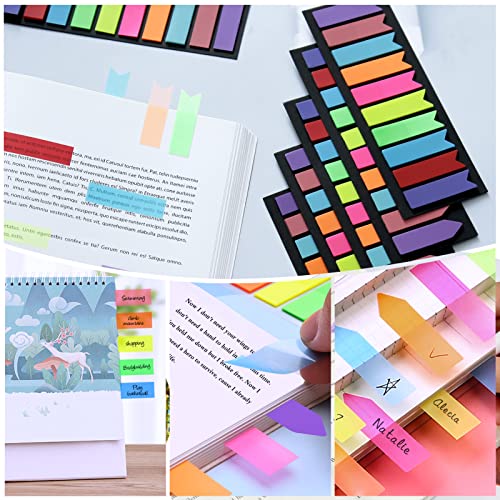 Image of moinkerin Pack of 1200 Adhesive Strips, Adhesive Markers, Film, Text Strips, Sticky Notes, Adhesive Markers, Small Flags, Sticky Notes, Tabs, Writeable Labels for Page Marking (10 Colours)