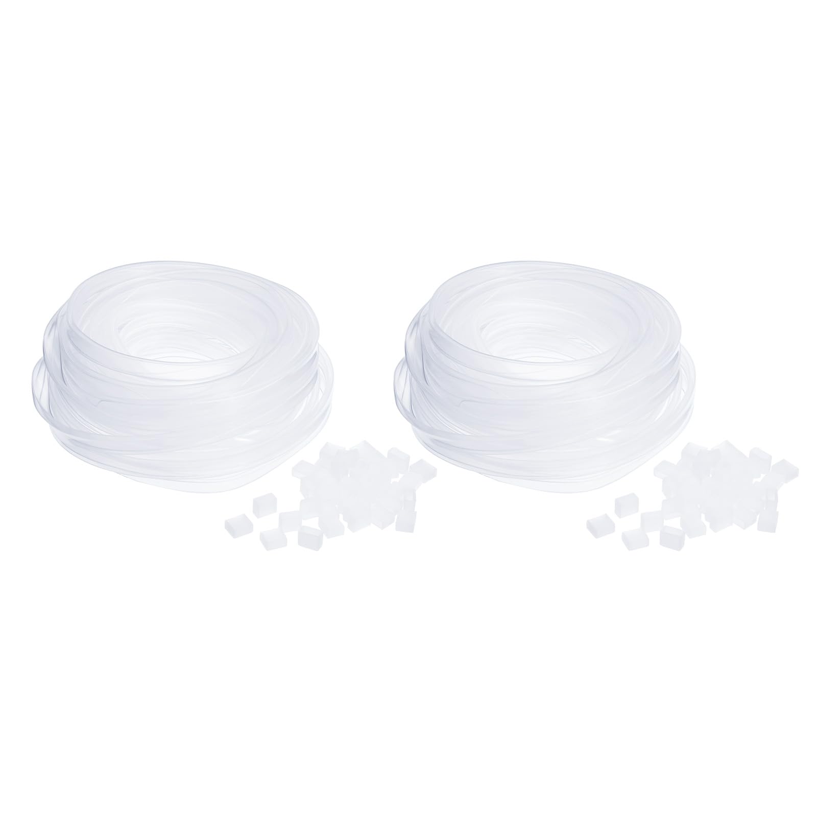 YOKIVE 2 Set Silicone Tube Sleeve with End Cap, LED Tube Strip Waterproof Dustproof Cover, Great for Office Home (Clear