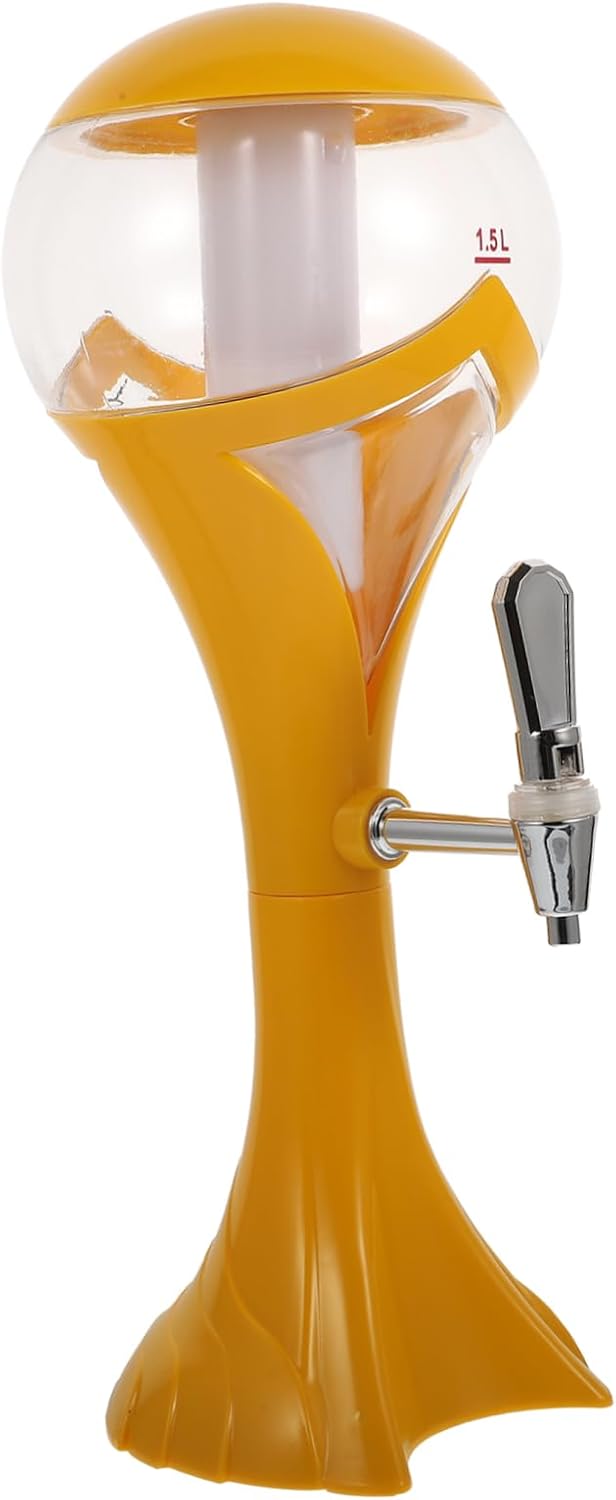 Mobestech 1pc Creative Faucet Beverage Dispenser Led Ice Column for Juice Beer and Cocktails Leakproof Drink Container for Parties and Events