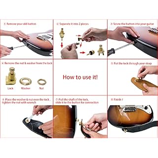 Rayzm 2pcs serrures de sangle guitare avec une clé, métal guitare strap serrures et boutons, système de verrouillage de… - Les Beatles, Paul McCartney, John Lennon, RIngo Starr, George Harrison Rayzm 2pcs serrures de sangle guitare avec une clé, métal guitare strap serrures et boutons, système de verrouillage de… – Image 6