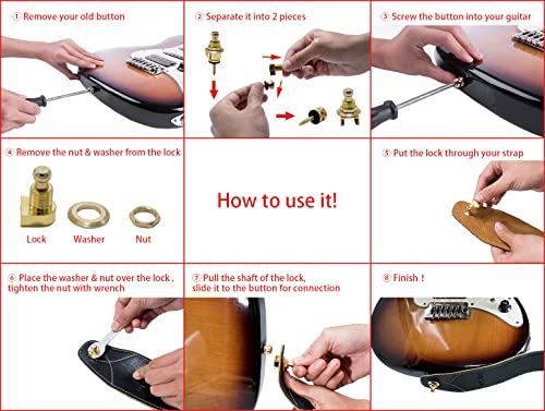 Rayzm 2pcs serrures de sangle guitare avec une clé, métal guitare strap serrures et boutons, système de verrouillage de… - Les Beatles, Paul McCartney, John Lennon, RIngo Starr, George Harrison Rayzm 2pcs serrures de sangle guitare avec une clé, métal guitare strap serrures et boutons, système de verrouillage de… – Image 7