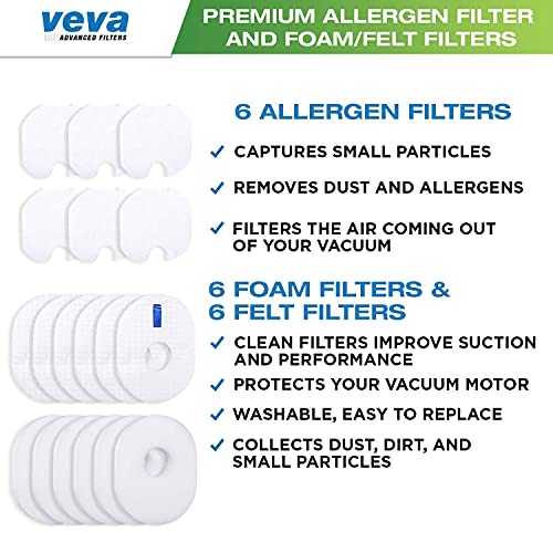 VEVA-6-Foam-6-Felt-Filters-Kit-Replacement-for-Shark-Rocket-Ultra-Light-Vacuum-HV292-HV300-HV300W-HV301-HV302-HV303-HV305-HV308-HV310-UV450-Part-XFFV300 VEVA 6 Foam 6 Felt Filters Kit Replacement for Shark Rocket Ultra Light Vacuum HV292 HV300 HV300W HV301 HV302 HV303 HV305 HV308 HV310 UV450 Part XFFV300