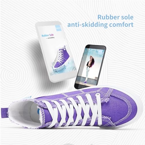 Obtaom Womens/Mens high top Canvas Shoes Play mid Calf Fashion Sneaker Casual lace up hi top Washed Canvas Shoes4