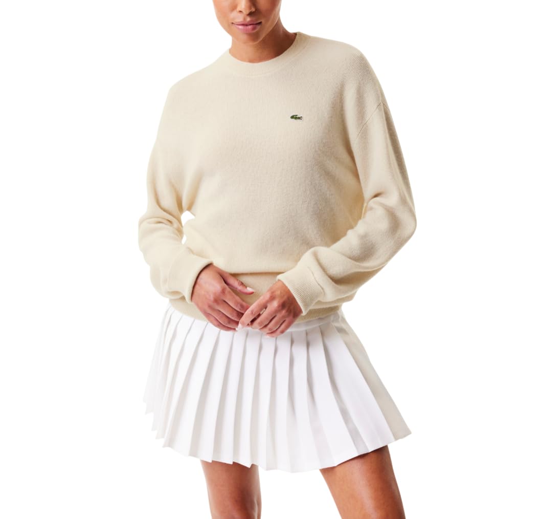 Lacoste Womens Crewneck Cashmere Pullover Sweater