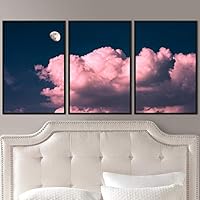 3 Piece Framed Canvas Wall Art Lunar Canvas Prints Home Artwork Decoration for Living Room,Bedroom - 16