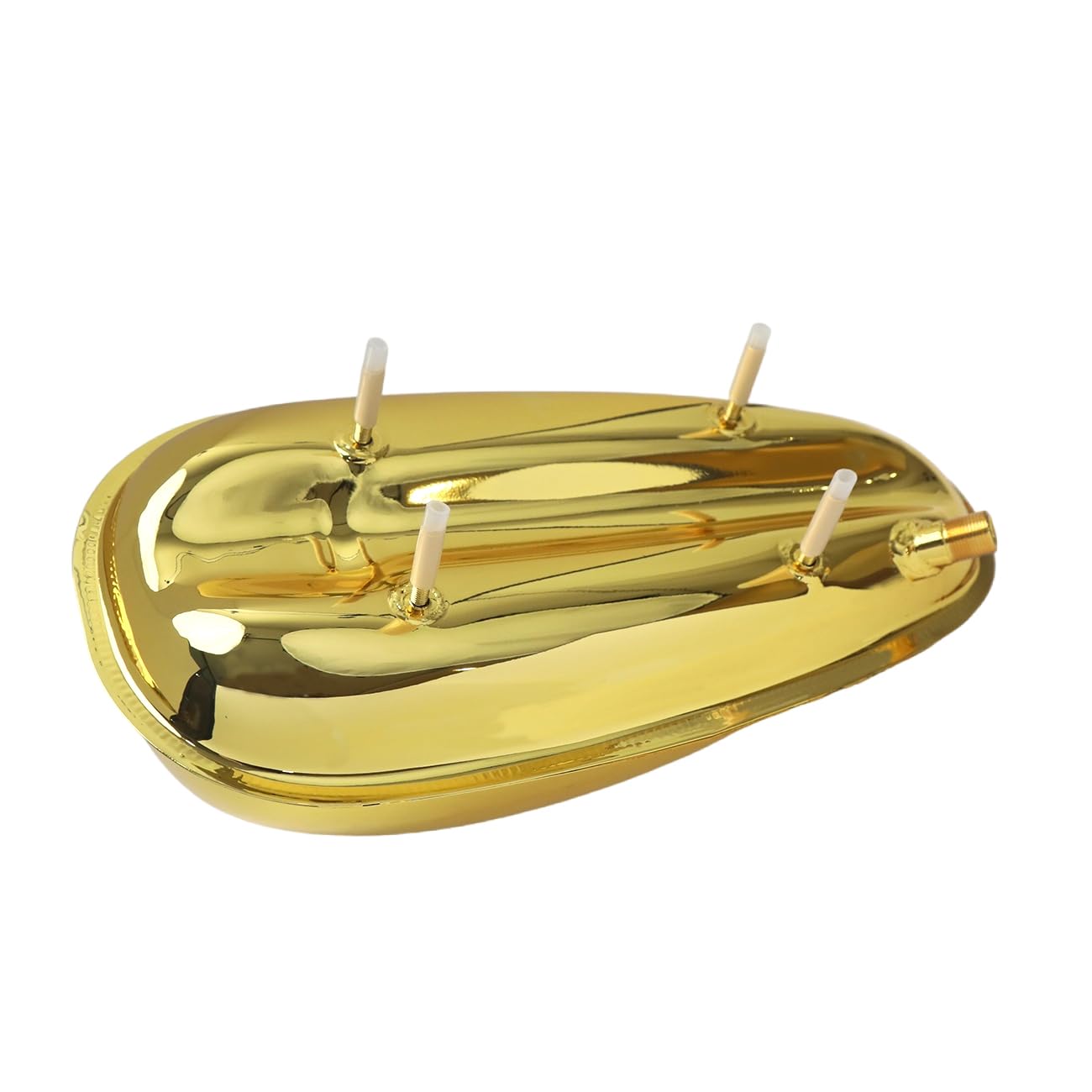 Depósito de combustible mejorado de 2 l con revestimiento brillante de 0.53 galones con rosca interna con tapa para motor de bicicleta motorizada de 80 cc, 66 cc y 49 cc (dorado)