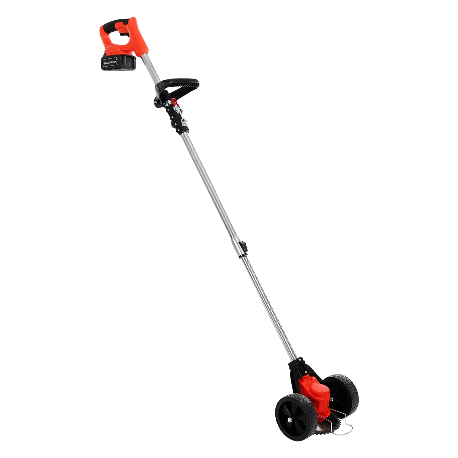 Tagliaerba elettrico a batteria da 800 W con 2 batterie da 1500 mAh e 1 caricabatterie, tagliaerba con 5 lame in plastica, 2 lame a forma di diamante, 1 rotondo