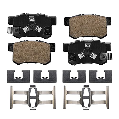 Image of Detroit Axle - Rear Brake Pads for 2005-2016 Honda CR-V Accord Crosstour 2010-2018 RDX 2011 2012 2013 2014 2015 Ceramic Brake Pads w /Hardware Replacement
