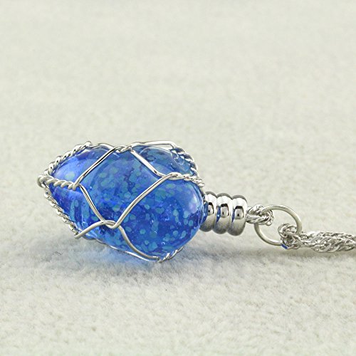 FM FM42 Glow in The Dark Blue/Green Heart Pendant Necklace, Glow Green Light4