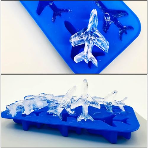 Molde silicona para chocolate y hielo avión 3D x2 miniatura 4