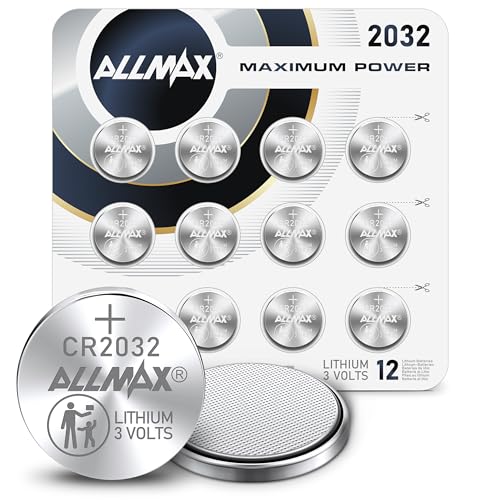 ALLMAX CR2032 Lithium Coin Batteries (12 Count) – Longest Lasting, Leakproof Design, 10-Year Shelf Life, Maximum Performance, Perfect for Key Fobs (3V)