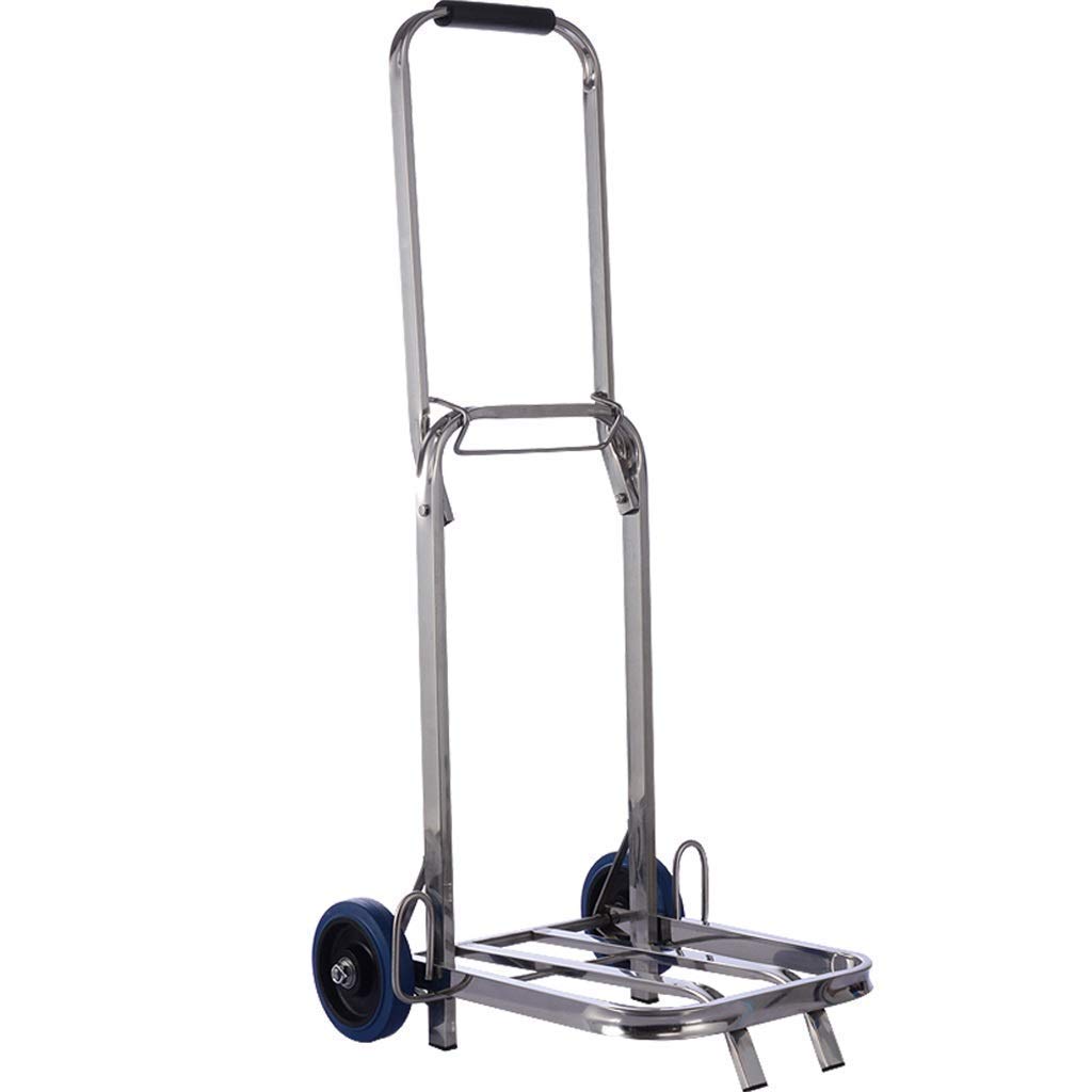 oBlosdh Folding Trolley,Hand Pulling Car Shopping Trolley Rolling Luggage Carts for The Elderly and Women Portable Family Mini Folding Travel (Small Wheel)