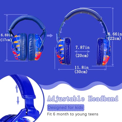 Image of ZOHAN EM030 Kids Ear Protection, Noise Cancelling Headphones Ear Muffs for Autism Sensory, Safety Noise Reduction Hearing Protection for Monster Truck /Concerts /Fireworks /Air Shows