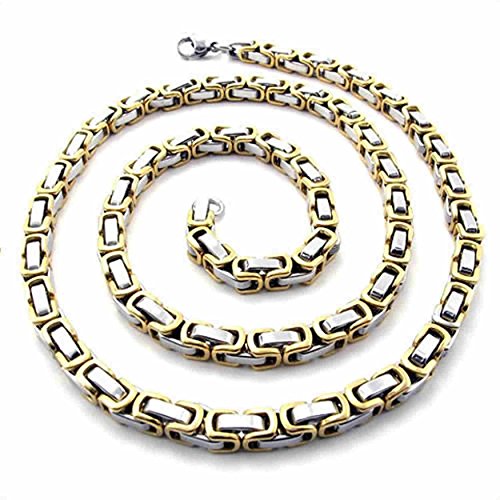 Collier chaîne homme en acier inoxydable maille gourmette or et argent